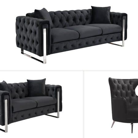 Madeline Range - Black Velvet - Silver Trims
